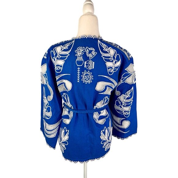 JOHNNY WAS JADE Women's Blue Divine Oasis Jodie Easy Eyelet Jacket NWT XS - Picture 8 of 8